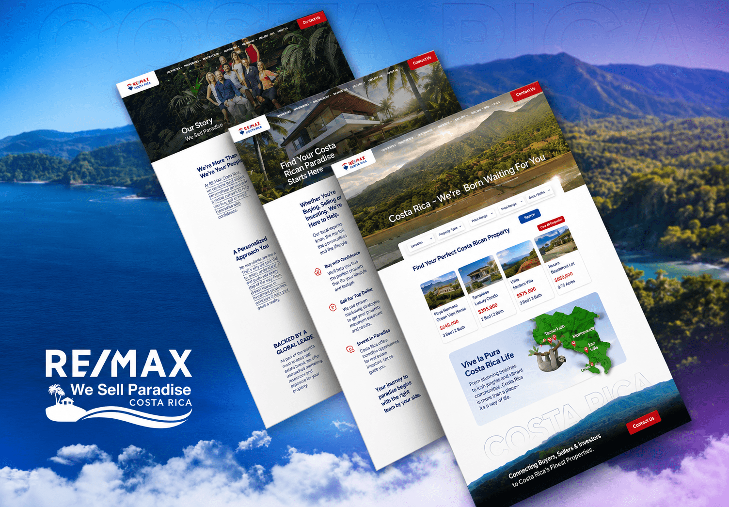 RE/MAX Costa Rica property portal — RE/MAX Costa Rica Real Estate project by Rainmaker Art